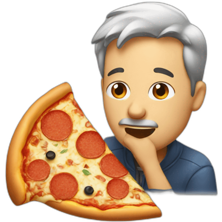 Man eating pizza emoji