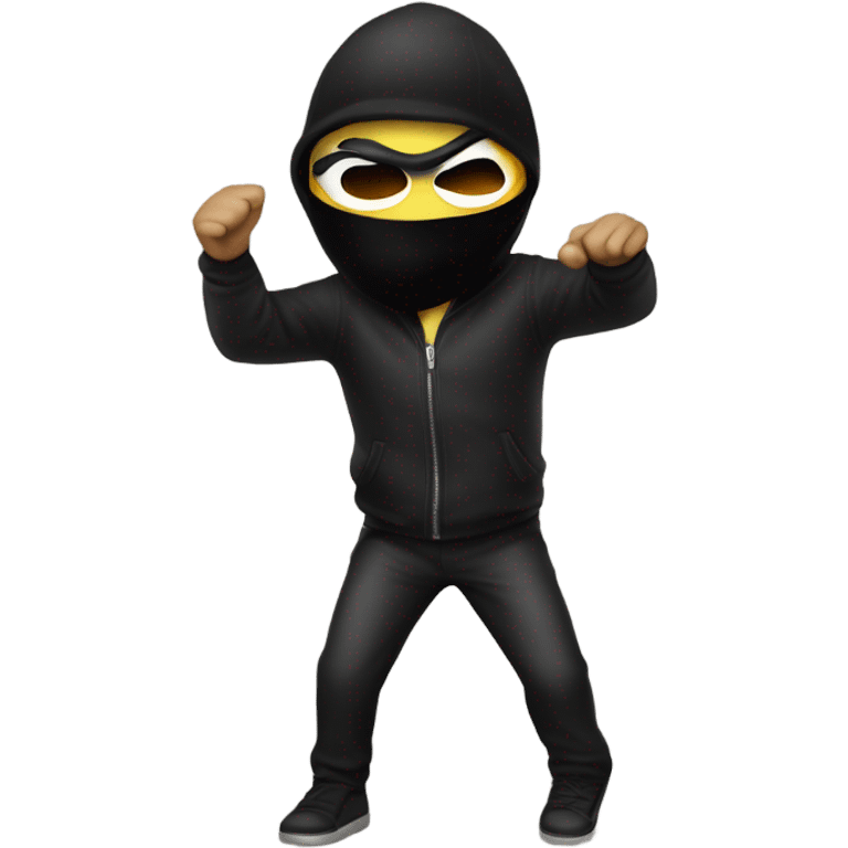 A burglar hitting the Gangnam Style  emoji