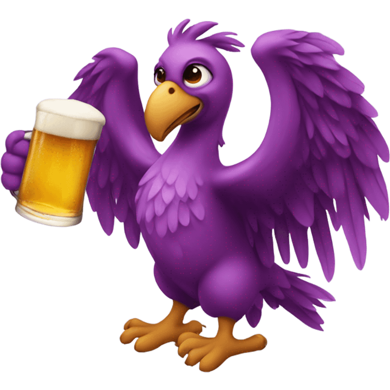 mauve phoenix with a beer emoji