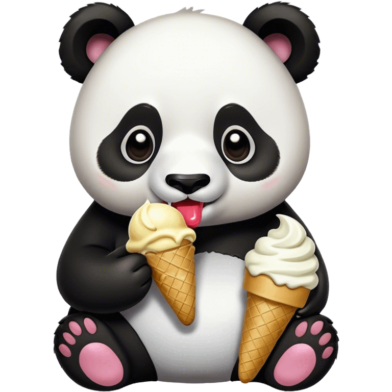 Panda eating ice cream emoji