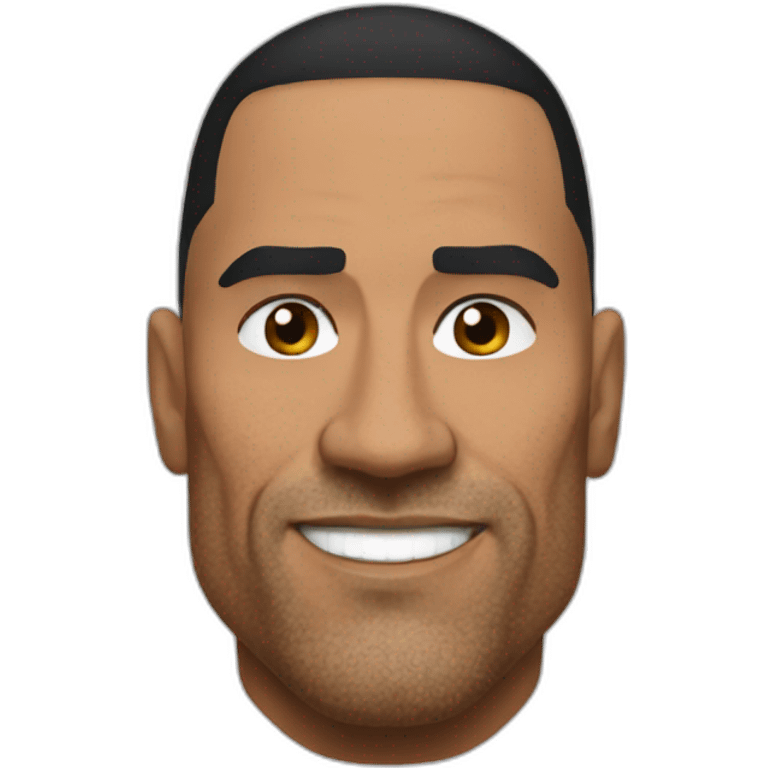 The rock eyebrow raised emoji