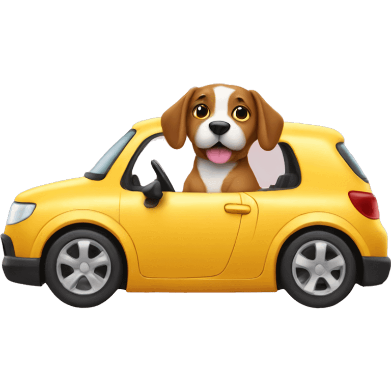 Dog driving car emoji