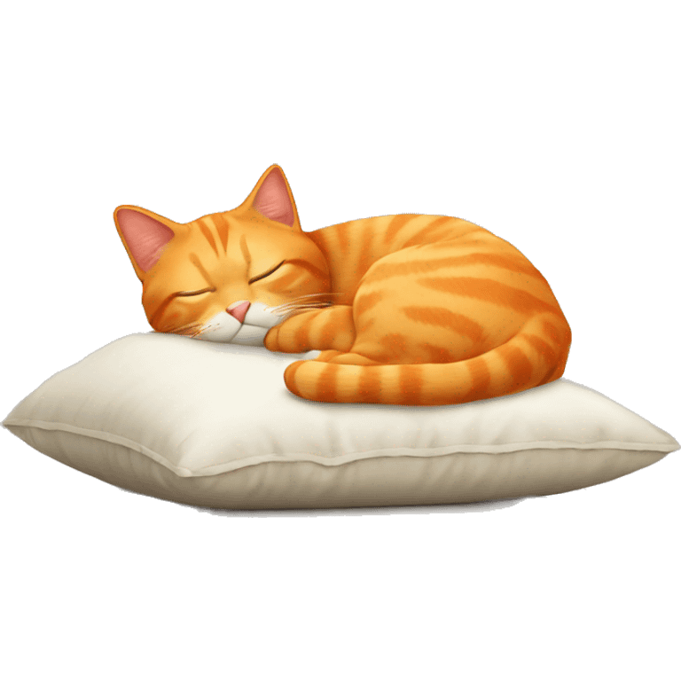 orange cat on pillow sleeping emoji