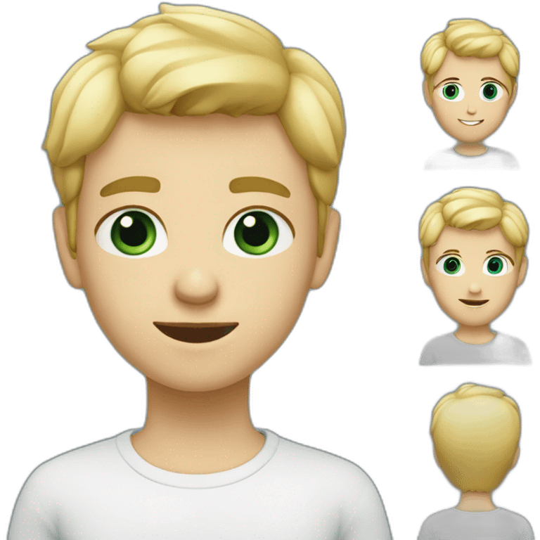 Garçon mèche blond avec yeux bleu emoji