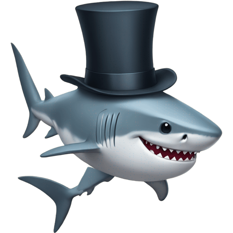 Shark with a top hat! emoji