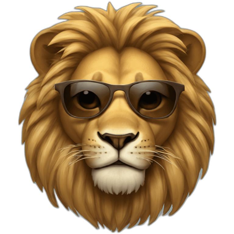 lion with sunglasses  emoji