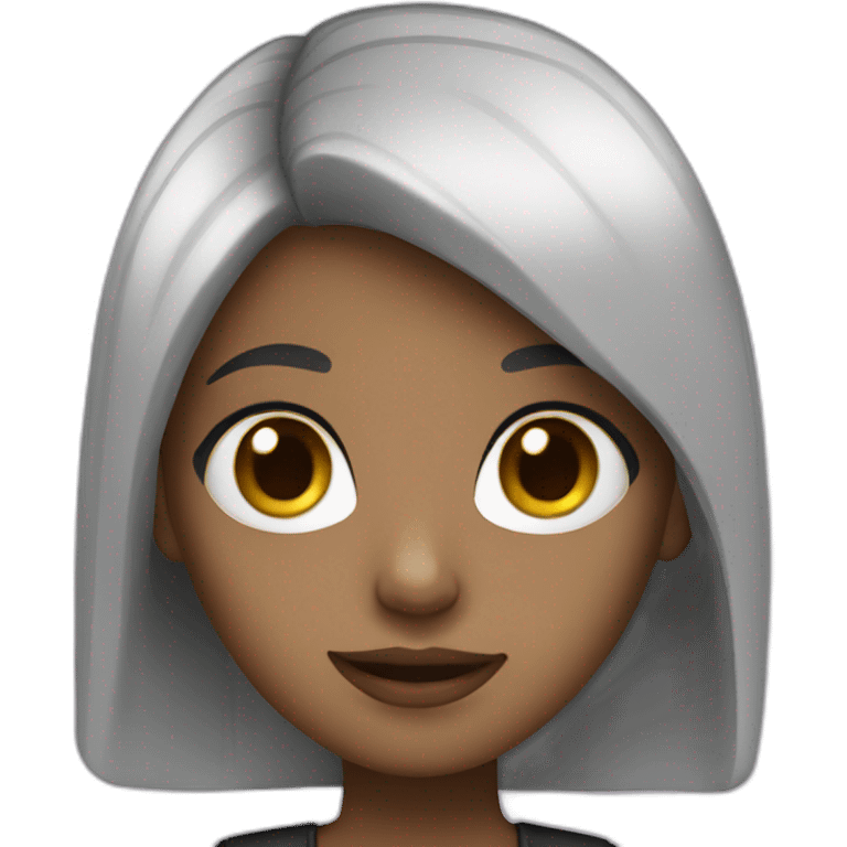 a girl with black and white hair emoji