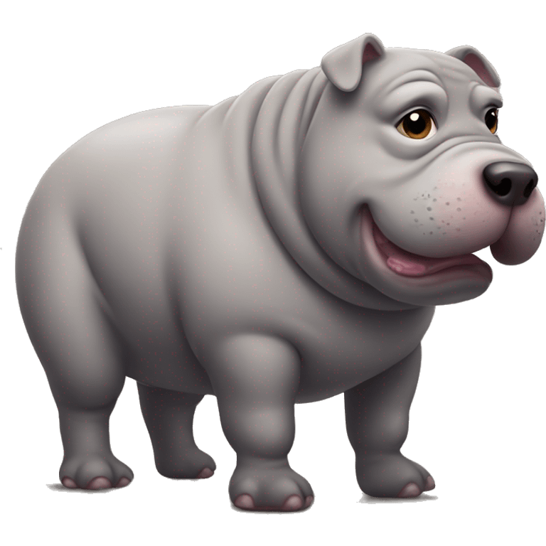 chubby dog hippo with a belly emoji