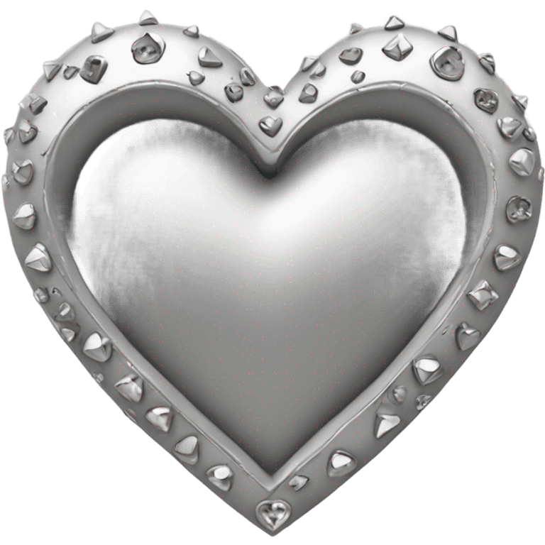 a hollow heart studded with silver emoji