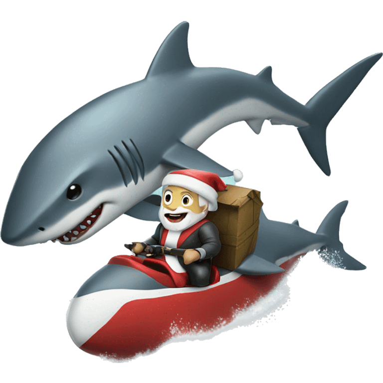 Santa Claus riding shark emoji