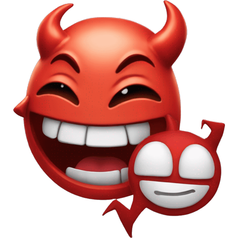 emoji with a devil laugh emoji