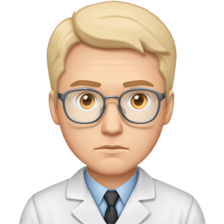 white man scientist photorealistic serious emoji