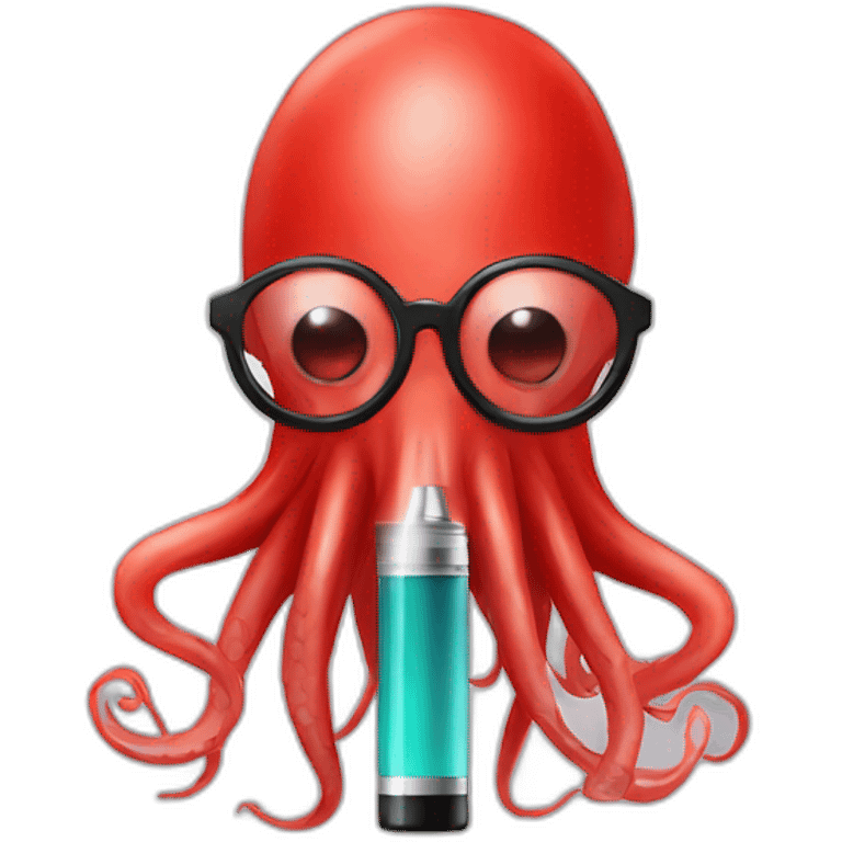 red human squid with glasses and e-cigarette emoji