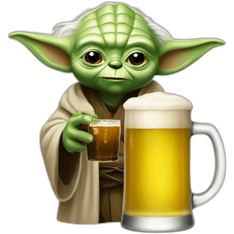 Yoda drink a beer emoji