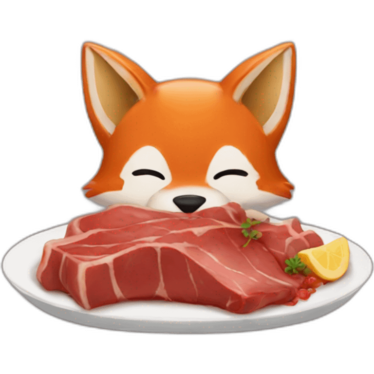 Fox eating cooked meat  emoji