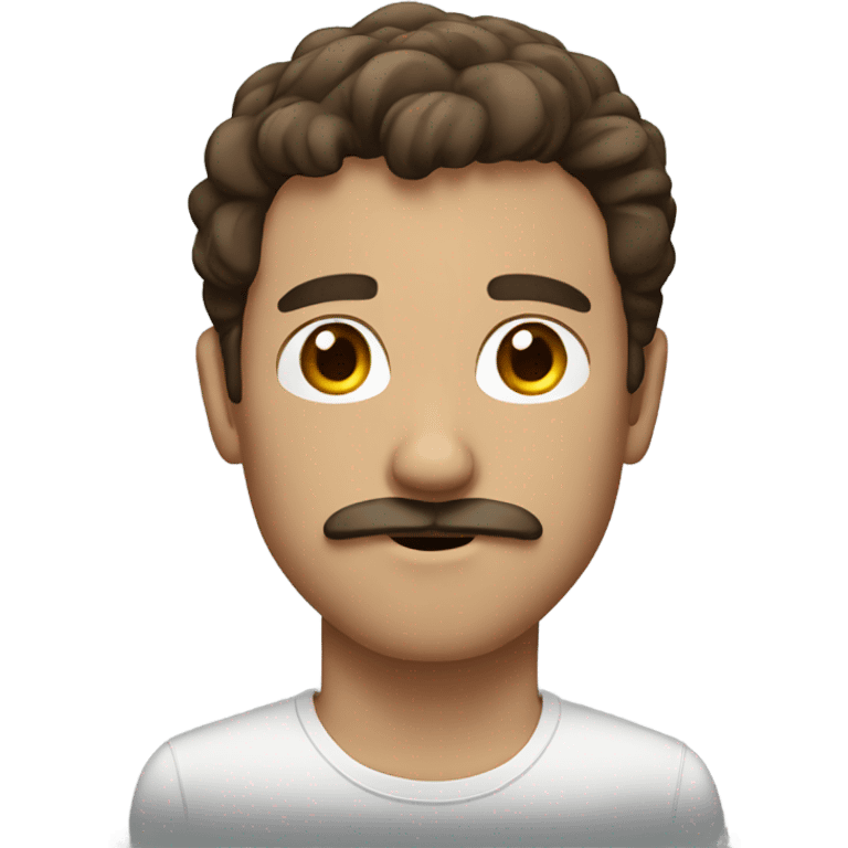 Brown hair guy with mustache emoji