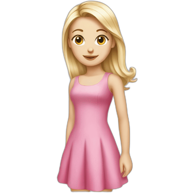 Pink dress white girl emoji