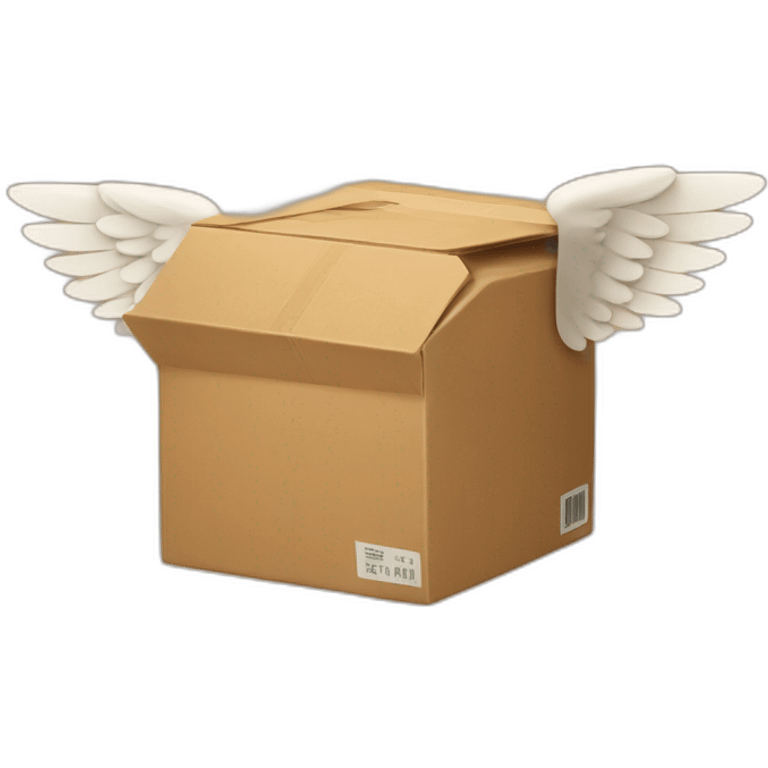 shipping box with wings emoji