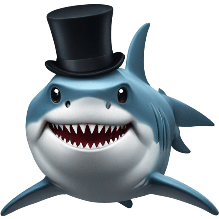 Shark with a top hat emoji