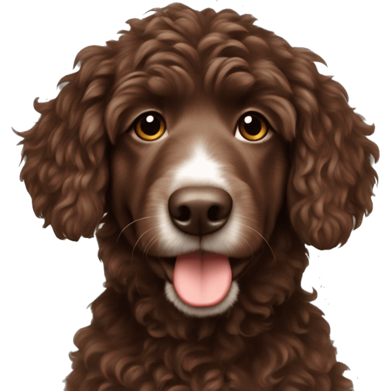 Chocolate brown Aussie doodle emoji