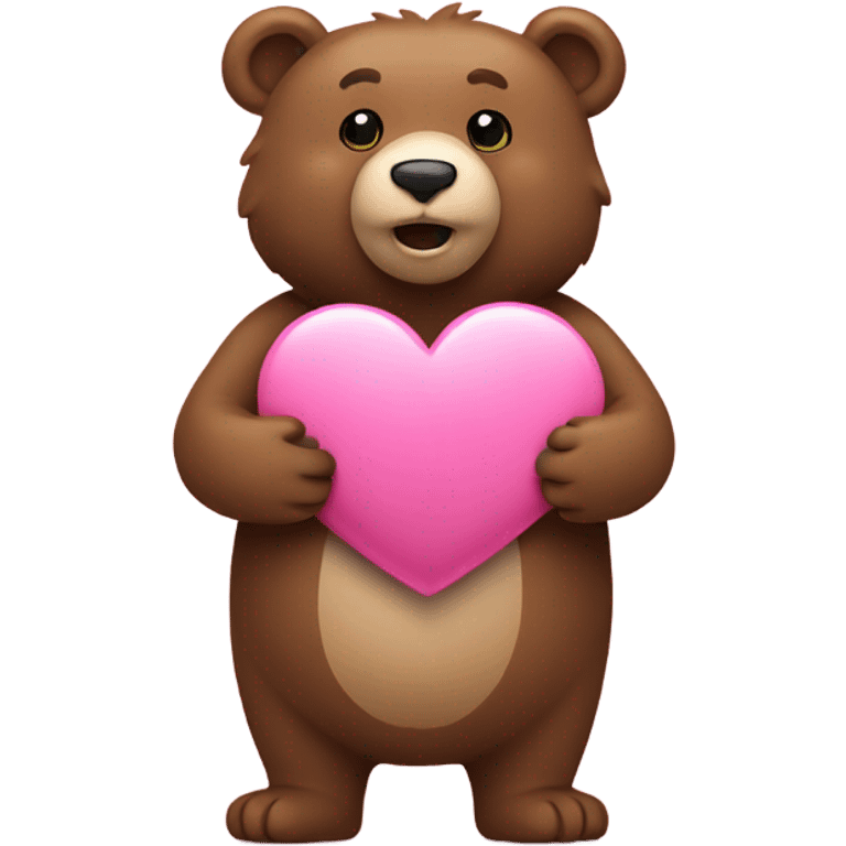 Bear with a pink heart  emoji