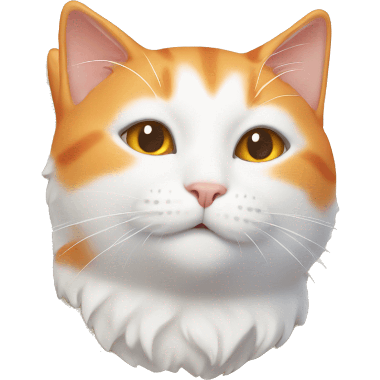 White and orange cat on the beach emoji