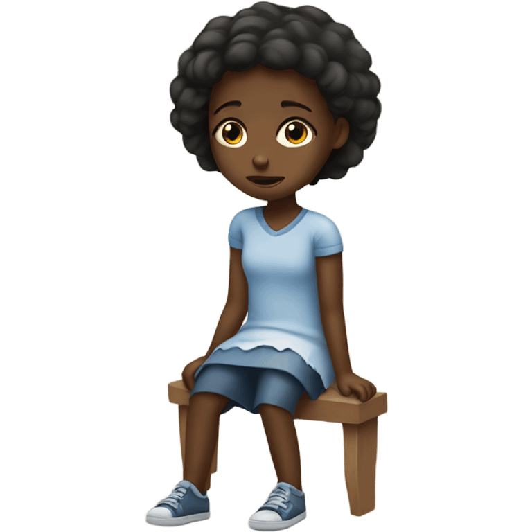 Black little girl hurt with scraped knee emoji