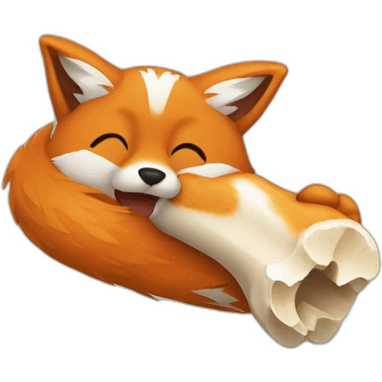 Fox with a bone emoji