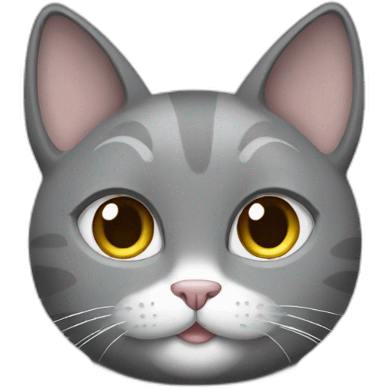 Grey cat with White paws and belly  emoji