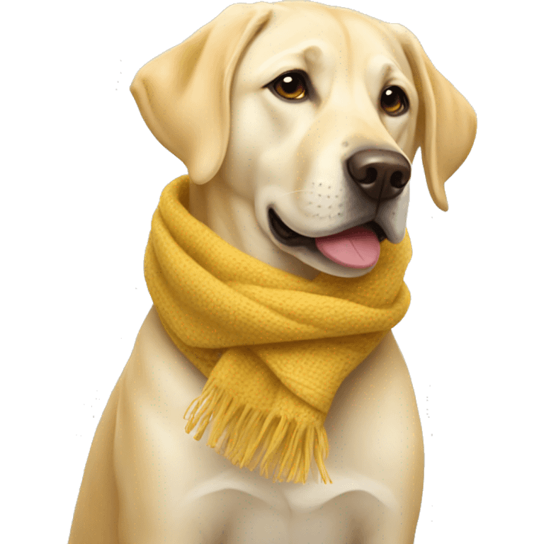 yellow lab in scarf emoji