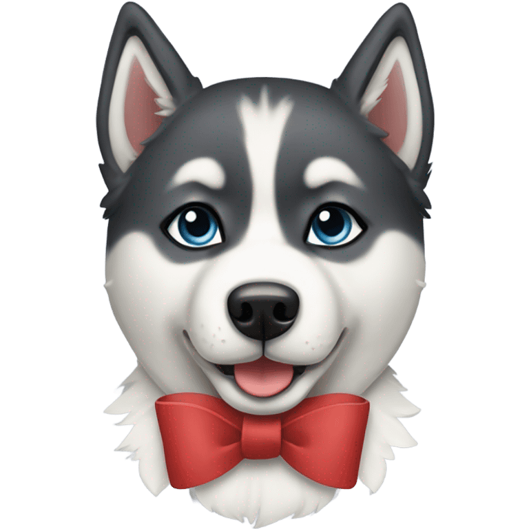 Siberian husky with a bow emoji