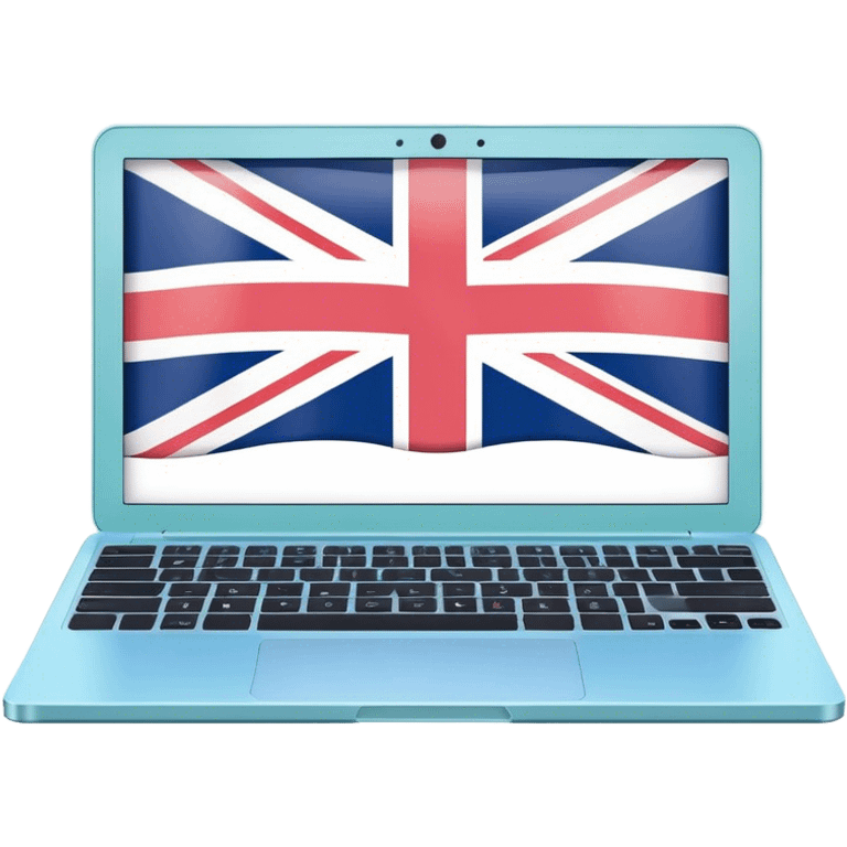 pastel laptop on the screen British flag emoji