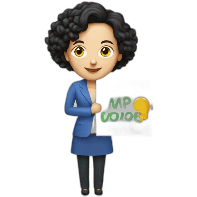 Femke Halsema holding sign emoji