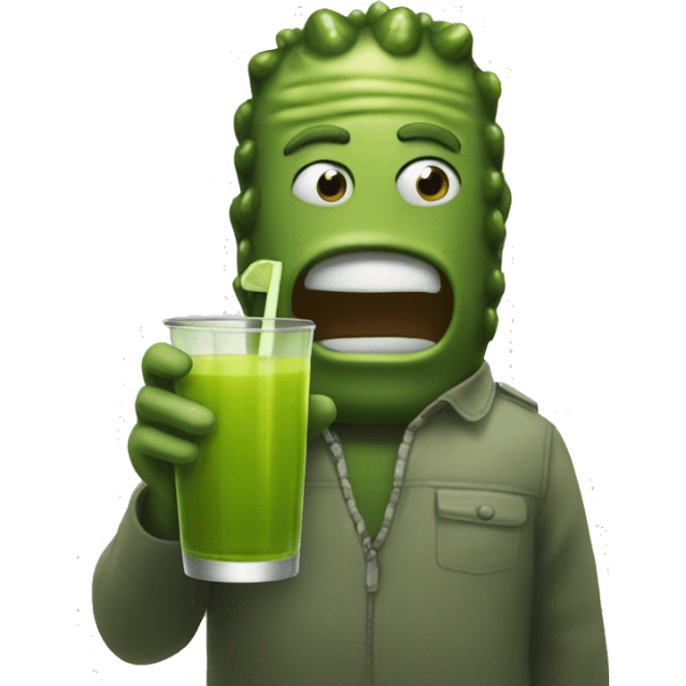 pickle man drinking juice emoji