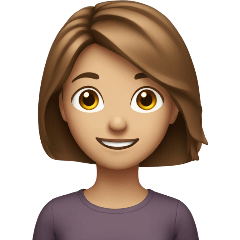 smiling girl with brown hair emoji