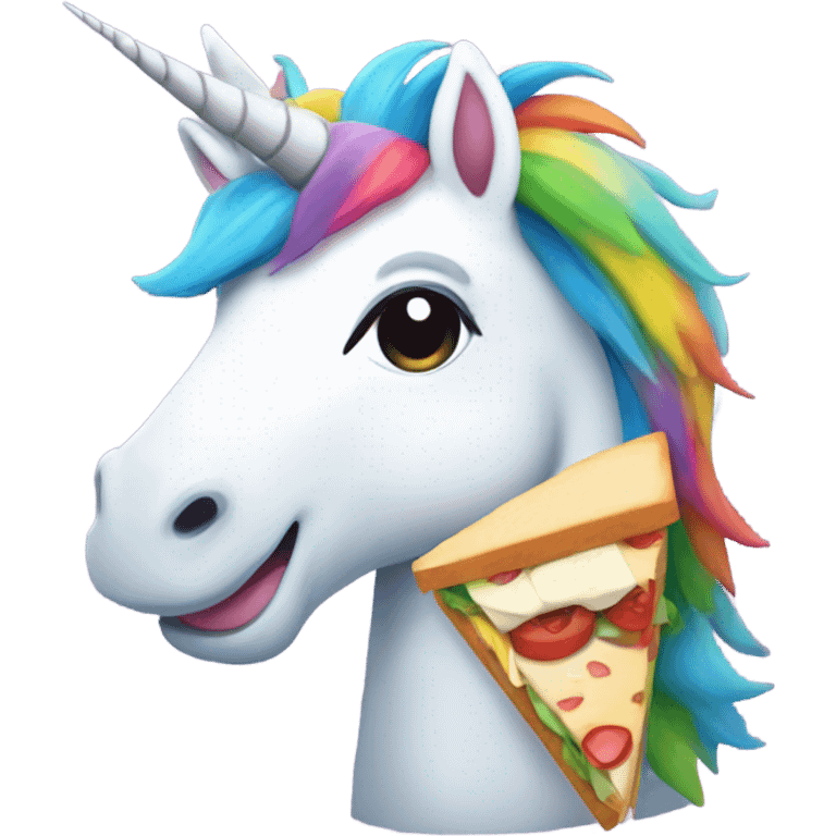 Happy unicorn eating sandwich  emoji