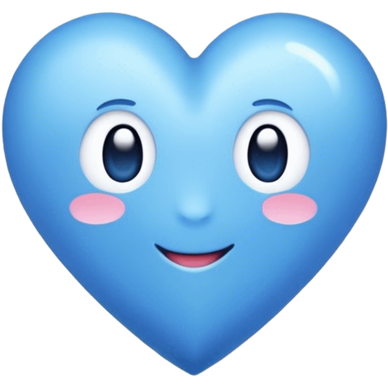 Blue heart with the words Hi Cutie! in the middle  emoji