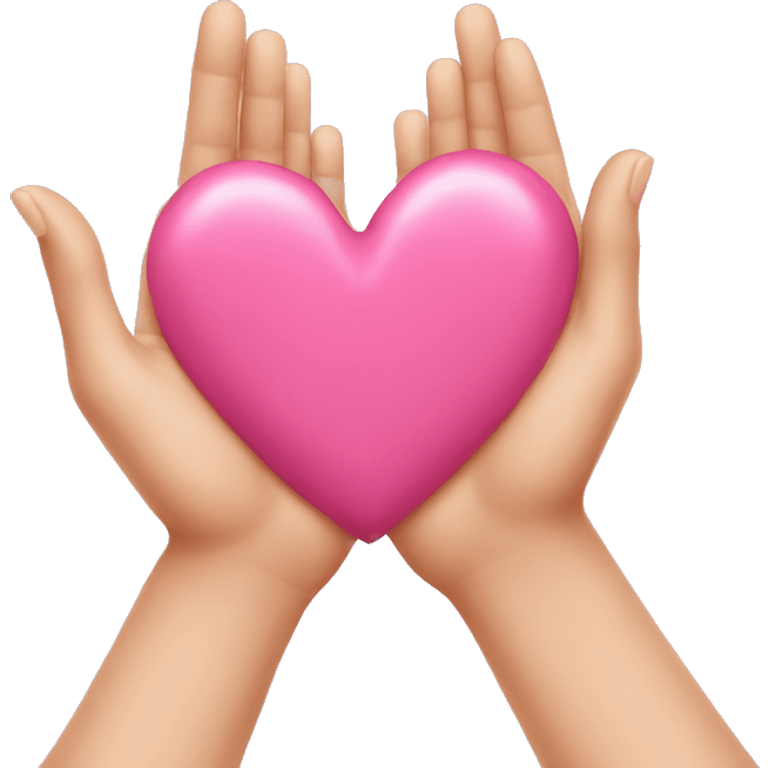 Pink heart hands emoji