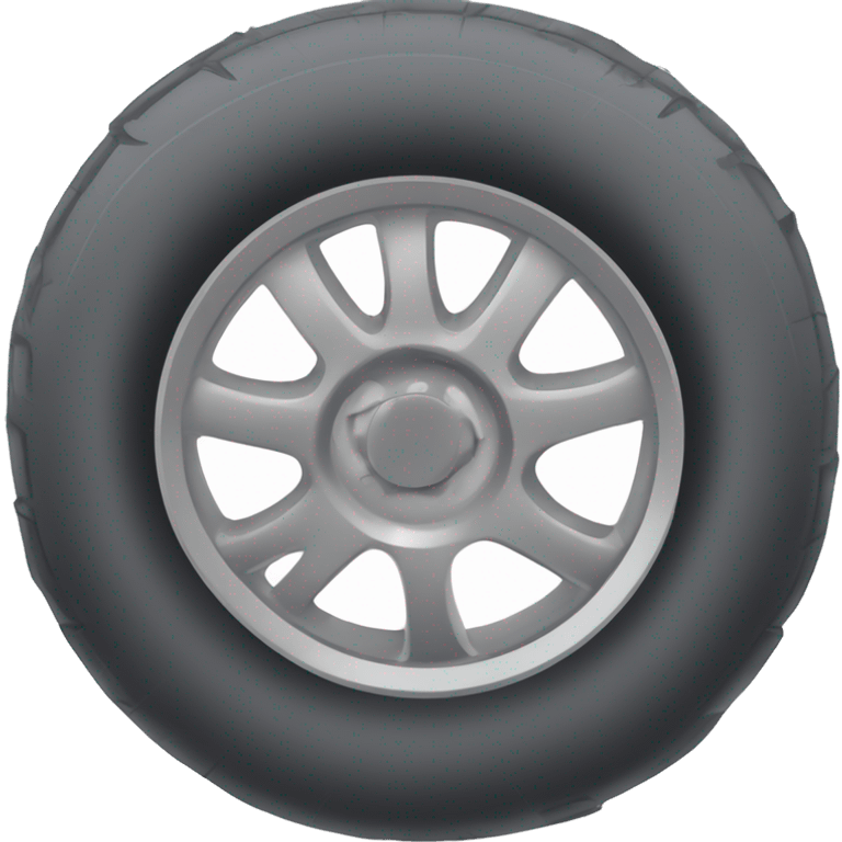 A simple and clean design of a compact car with one flat tire, showing the tire slightly deflated and pressed against the ground. Cartoonish style, minimal details, suitable for use as an emoji. White or transparent background. emoji