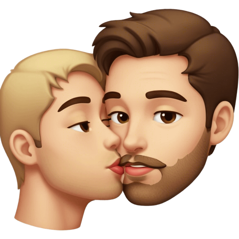 Romantic kiss stubble emoji