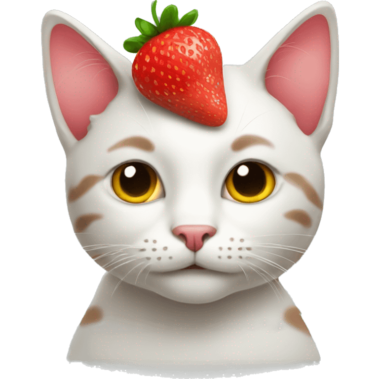 cat with strawberry  emoji