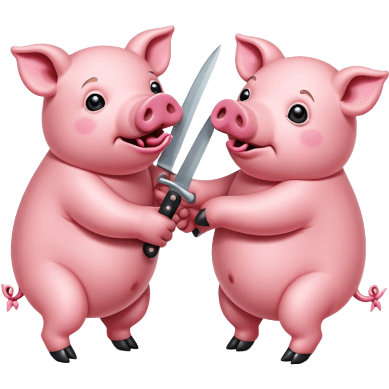 Pig stabbing pig emoji