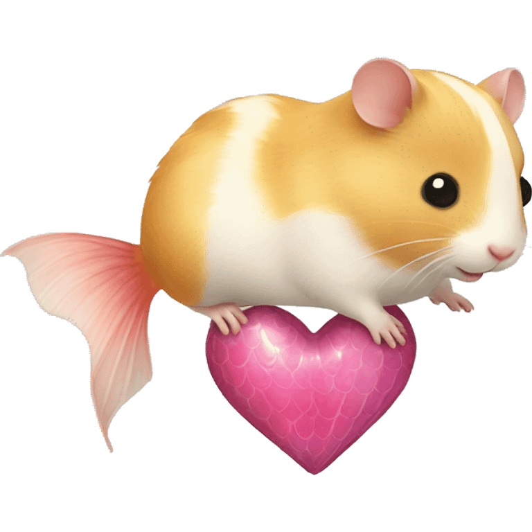 hamster with heart with mermaid tail emoji