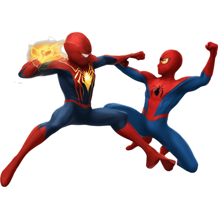 Spider-Man fighting the flash  emoji