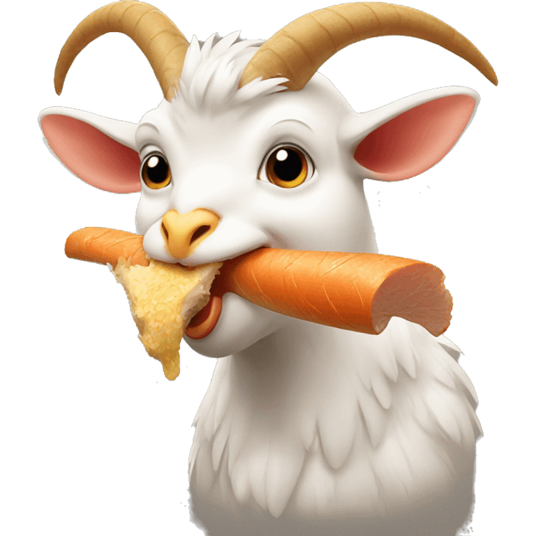 Chicken eating goat emoji