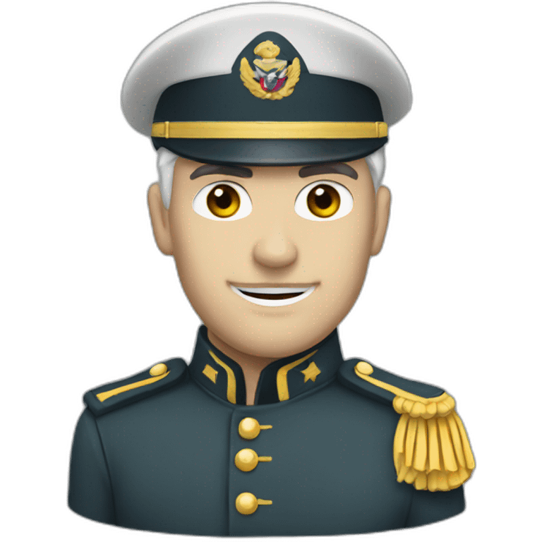 a military captain with white skin emoji