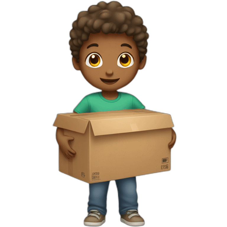 Child carrying a box emoji