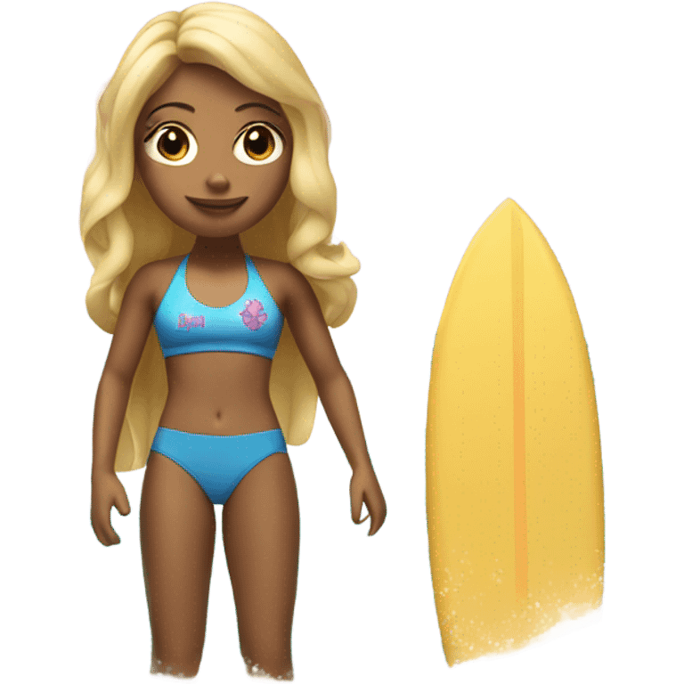 Blonde surfer girl emoji