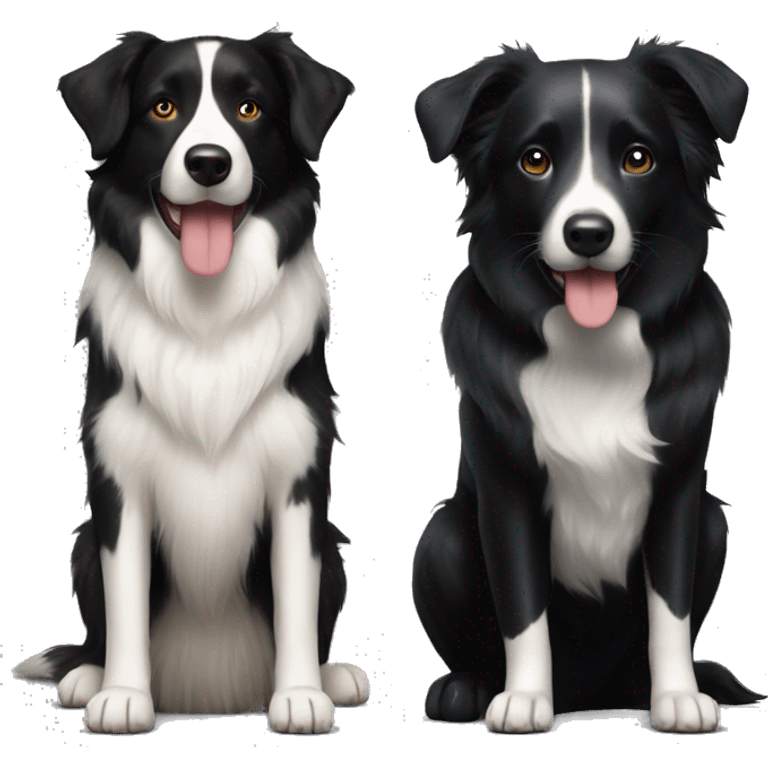 Border collie black next to black Labrador emoji