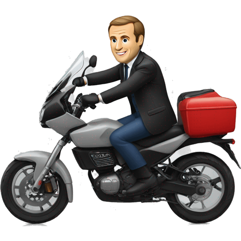 Macron sur moto emoji